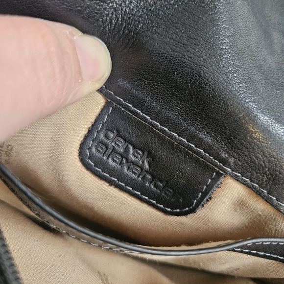 Derek Alexander Mini Black Derby 100% Leather Crossbody Bag/Wallet Belt Loop - Picture 7 of 8